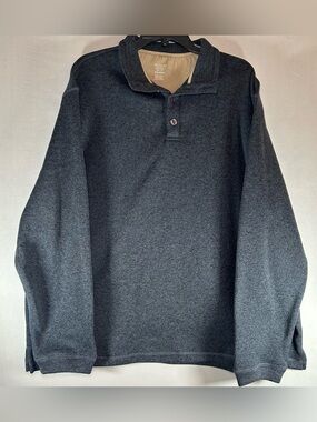 HUDSON RIVER Mens Black/Gray 1/4 Button Long Sleeve Heavy Sweater Size XXL